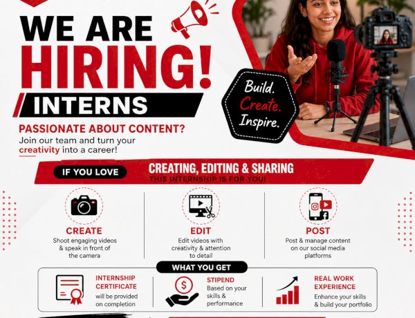 Content Creator Internship in Bangalore: Learn Video Editing, Social Media & On-Camera Skills